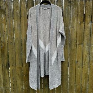 Maurices Chevron Colorblock Open Front Duster Cardigan Sz L